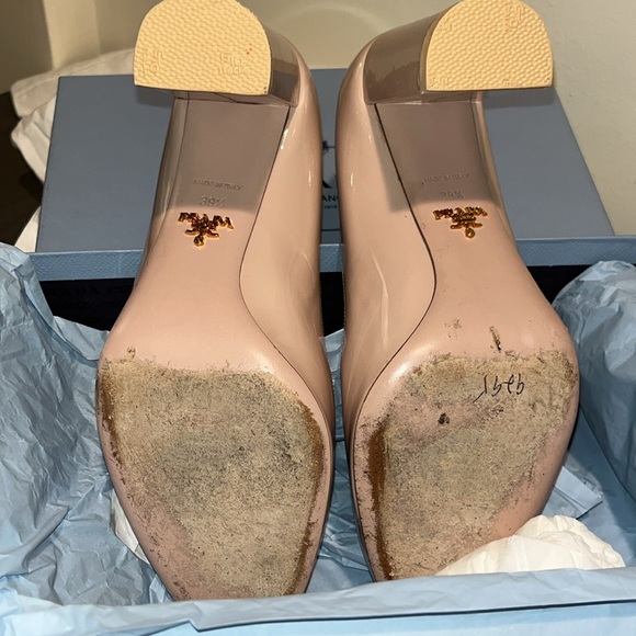 PRADA 39.5 patent Calzature Donna heel ,Vernice, Cipria/Nude. In original box - Picture 4 of 9